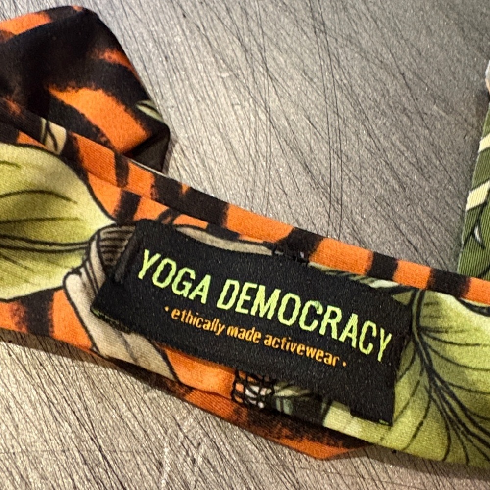 YOGA Democracy Jungle Print headband- Orange and Black